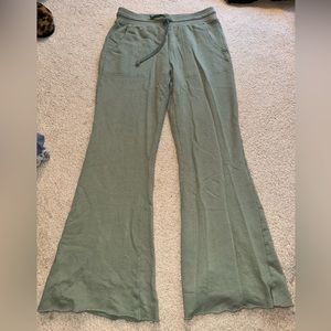 flared green sweatpants